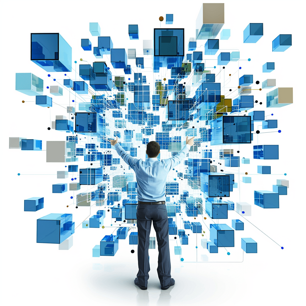 Marketer using multiple digital resources to achieve digital authority.