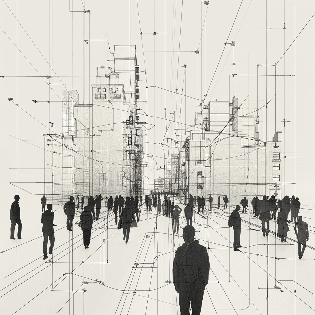 complex drawing showing multiple entities.