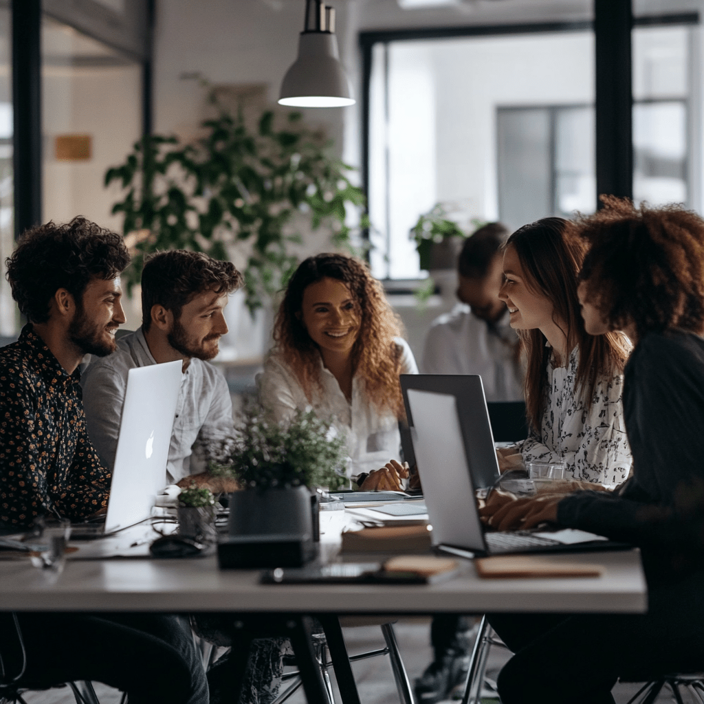 group of people optimizing a website